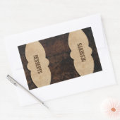 革ルックバインダータブをスカッシング 長方形シール (封筒)