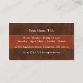 革及び毛皮の名刺 名刺 (裏面)