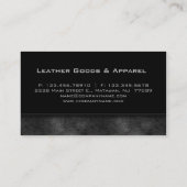 革名刺の黒の銀製灰色 名刺 (裏面)