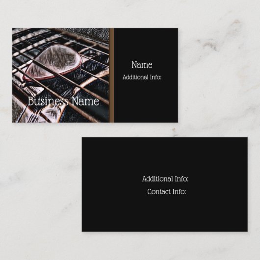 革名刺3のギターのひも 名刺 (正面/裏面)