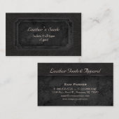 革名刺「nのスエードの黒 名刺 (正面/裏面)