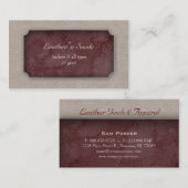 革名刺「nのスエードバーガンディ 名刺 (正面/裏面)