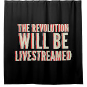 革命が盛り上がる シャワーカーテン (正面)