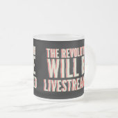 革命が盛り上がる フロストグラスマグカップ (正面右)