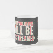 革命が盛り上がる フロストグラスマグカップ (正面左)