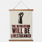 革命が盛り上がる 吊り下げ型タペストリー (正面)