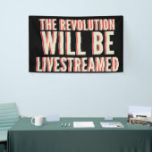 革命が盛り上がる 横断幕 (トレードショー)