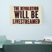 革命が盛り上がる 横断幕 (トレードショー)