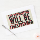 革命が盛り上がる 長方形シール (封筒)