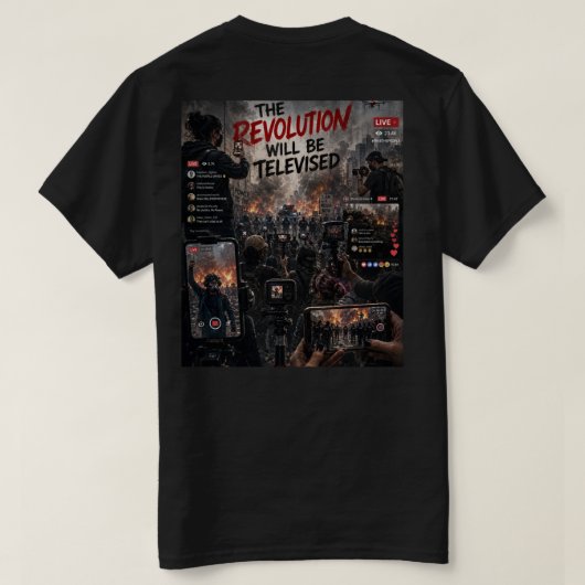 革命はテレビで放送される Tシャツ (デザイン裏面)