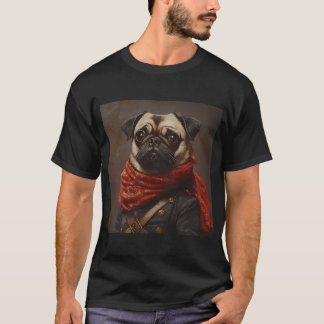 革命戦争のパグ - かわいい軍司令官プー Tシャツ