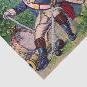 革命戦争の愛国的少年の旗のヴィンテージ芸術 薄葉紙 (詳細)