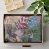 革命戦争の愛国的少年の旗のヴィンテージ芸術 薄葉紙 (ギフト)