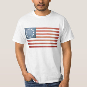 革命戦争ベツィー·ロスが米国の国旗をあせた Tシャツ