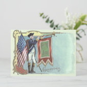 革命戦争兵士アメリカ国旗のホーン 招待状 (スタンド正面)