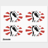 革命拳 楕円形シール (シート)