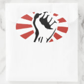 革命拳 楕円形シール (バッグ)