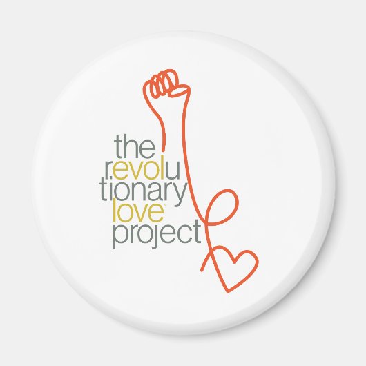 革命的な愛ロゴの磁石 マグネット (正面)