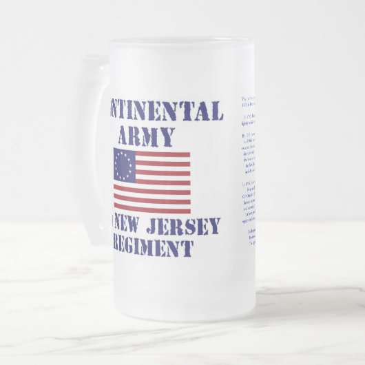 革命的な戦争の第1ニュージャージーの連隊ガラス フロストグラスビールジョッキ (正面左)