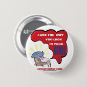 革命的な考えるな猿 缶バッジ (正面&裏面)