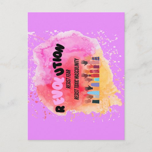 革命:恐怖に抵抗する有毒な男性的はがき ポストカード (正面)