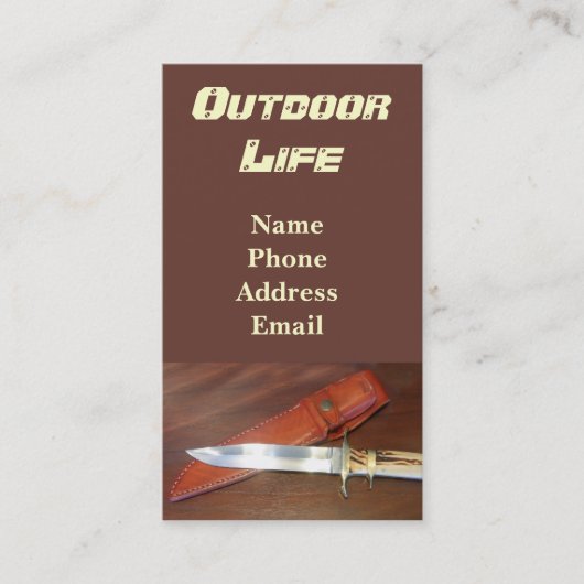 革場合が付いているすばらしい猟刀 名刺 (正面)