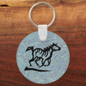 革工具プリントデザインホースキーチェーン キーホルダー (正面)