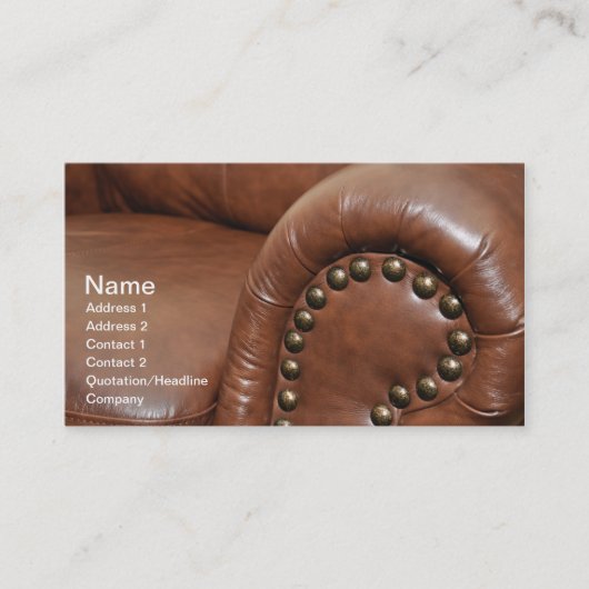 革張りの椅子のための肘掛けとタック 名刺 (正面)