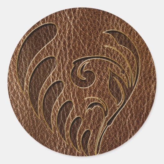 革張りの花 ラウンドシール (正面)