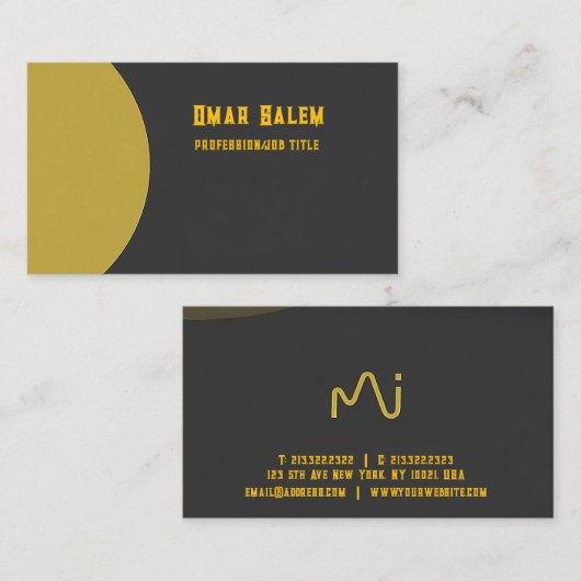 「革新的なビジネス・カードとゴールデン・touch 名刺 (正面/裏面)