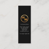 革新的なホワイト·クォーテ書ーション·マーク スキニー名刺 (裏面)