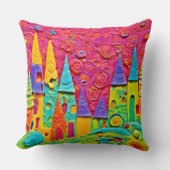 革新的カラフルな粘土創造 クッション (正面)