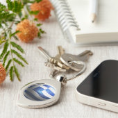 革構造が付いている球の型枠のギリシャの旗 キーホルダー (側面)