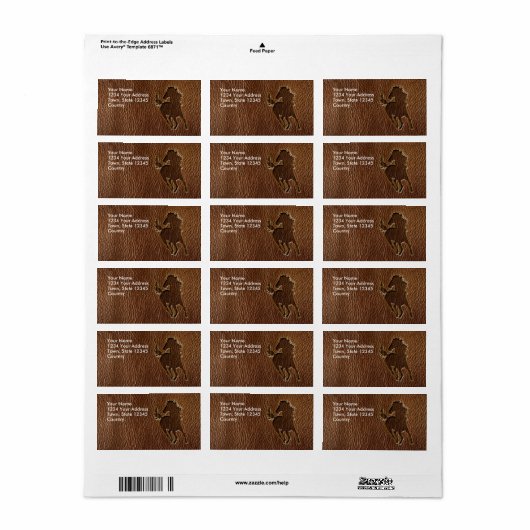 革目付の馬 ラベル (フルシート)