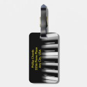 革紐が付いているピアノ鍵の荷物のラベル ラゲッジタグ (裏面縦)