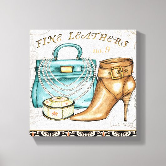 革素晴らし製バッグ及び靴 キャンバスプリント (正面)
