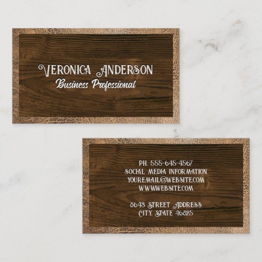 革縁ど |木目 名刺 (正面/裏面)