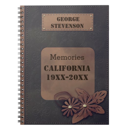 革製の装飾 ノートブック (正面)