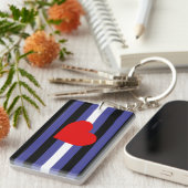 革製プライド旗とハート キーホルダー (正面右)