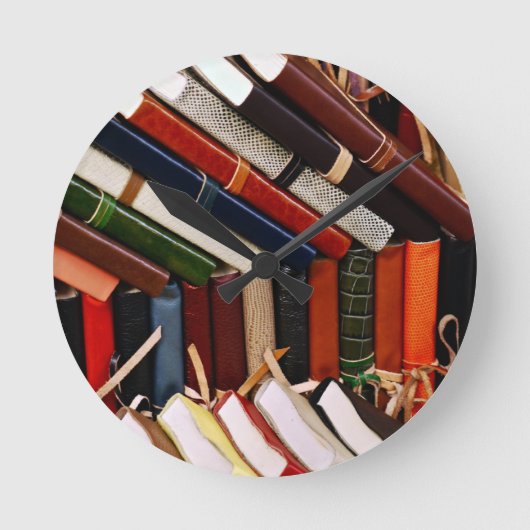 革製仕訳 ラウンド壁時計 (正面)