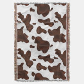 革靴のフェイクな毛の西部の革によって斑点を付けられるパターン スローブランケット (正面縦)