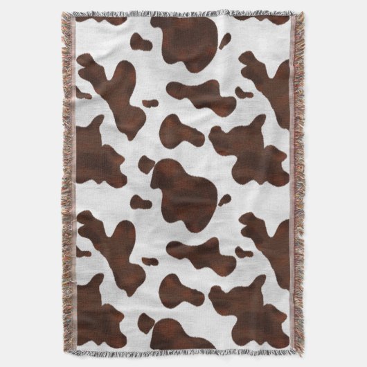 革靴のフェイクな毛の西部の革によって斑点を付けられるパターン スローブランケット (正面縦)