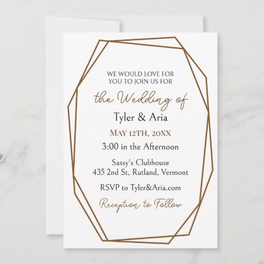 革、レース、馬の国の結婚式 招待状 (正面)