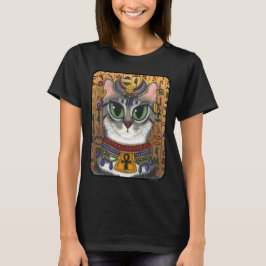 靭皮繊維の女神のエジプト人のBastet猫の芸術のTシャツ Tシャツ