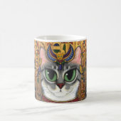 靭皮繊維の女神のBastetのエジプト猫の芸術のマグ コーヒーマグカップ (中央)