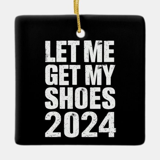 靴おもしろいを取らせてくれ セラミックオーナメント (正面)