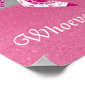 靴おもしろいショッピング引用文ピンク ポスター (角)