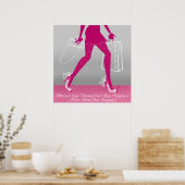 靴おもしろいショッピング引用文ピンク ポスター (キッチン)