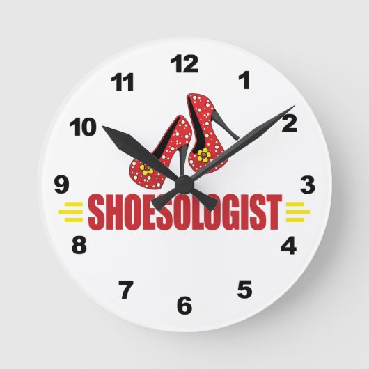 靴おもしろい ラウンド壁時計 (正面)