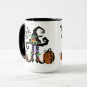 靴がハロウィンにおもしろいフィットするウィッチハット マグカップ (正面左)